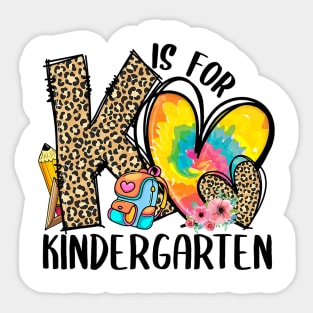 K Is For Kindergarten Teacher Leopard Heart Back To School Sticker